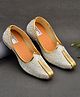 Little Palz Ethnic Motif Embroidered Slip On Mojaris - White