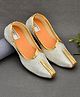 Little Palz Floral Embroidered Slip On Mojaris - White