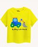 Guugly Wuugly Super Soft Combed Compact Cotton Knit Half Sleeves Building Cute World Text Printed Skin Friendly Tee - Bright Yellow