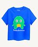 Guugly Wuugly Super Soft Combed Compact Cotton Knit Half Sleeves Peekaboooo Text Printed Skin Friendly Tee - Classic Blue