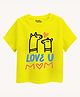 Guugly Wuugly Super Soft Combed Compact Cotton Knit Half Sleeves Love U Mom Text Printed Skin Friendly Tee - Bright Yellow