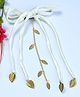 Funkrafts Leaves Designed Tassels Detailed Bow Hair Clip - White