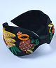 Funkrafts Tropical Theme Embroidered & Beads Embellished Turban Hair Band - Black