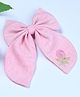 Funkrafts Floral Designed Bow Applique Detailed Alligator Clip - Pink