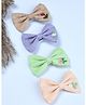 Funkrafts Set Of 4 Floral Embroidered Bow Applique Detailed Hair Alligator Clips - Multi Colour