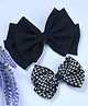 Funkrafts Set Of 2 Bow Applique Detailed Barrette & Alligator Hair Clips - Black