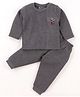 Little Darlings Cotton Knit Full Sleeves Thermal Inner Wear Set with Panda Print - Black
