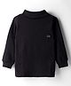Little Darlings Fleece Knit Full Sleeves Solid Color Turtle Neck Winter T-Shirt - Black