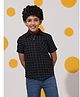Cherry & Jerry Cotton Woven Half Sleeves Checked Shirt - Black