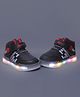 NEW STEPS Basketball Designed Colour Blocked LED Velcro Closure Shoes - Black