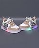 NEW STEPS Rotating Cartoon Applique Detailed Colour Blocked LED Velcro Closure Shoes - Brown