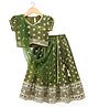 Babyhug Brocade Woven Half Puffed Sleeves Choli Lehenga with Dupatta Embroidery & Sequin Detailing - Green