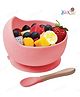 Kidcup Silicone Small Suction Bowl Set with Spoon 2 Pc Feeding Set - Pink