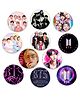 Zyozi BTS Cartoon Theme Badges, Cartoon Theme Birthday Badges - Pack Of 11