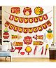 Zyozi Red & Yellow Mundan Ceremony Decorations Item Banner & Photo Booth Props - Pack of 20