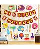 Zyozi Multicolor My First Hair Cut Theme Decorations Combo Pack of 17