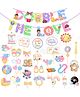 Zyozi Twins Baby Shower Decorations Combo Banner & Photo Booth Props Multicolor - Pack Of 32