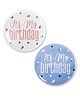 Zyozi It's My Birthday Button Badge Pins | Birthday Party Decorations Badge Blue White - 2 Pcs