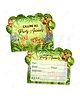 ZYOZI Jungle Safarii Animals Theme Invitation Card For Kids Green - Pack Of 24