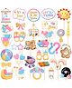 Zyozi Twins Baby Showers Photobooth Props Pink and Blue - 31 Pcs
