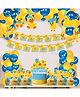 Zyozi Baby Duck Theme Decorations Items Banner, Balloons, Cake & Cupcake & Swirls Hangings - Pack Of 43