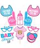 Zyozi Baby Shower Decorations Party Photo Booth Props Pink and Blue - 10 Pcs
