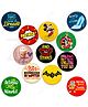 Zyozi Bring Back Those Memories, Bazinga, Beauty Is Attitude Cartoon Badges Set For Kids - Pack Of 12