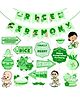 Zyozi Rice Ceremony Banner & Photo booth Props, Annaprashan Decorations Kit- Pack Of 17 (Green & White)