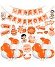 Zyozi Rice Ceremony Banner, Balloons & PhotoBooth -Annaprashan Decorations - Pack Of 42 (Orange & White)