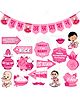 Zyozi Shubh Annaprashan Ceremony Banner & Photo Booth Props - Annaprashan Decorations Kit Pink - Pack of 17