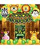 Zyozi Safari Theme Half Birthday Decorations Combo Green and Yellow - Pack Of 39