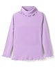 Kookie Kids Cotton Spandex Knit Full Sleeves Turtle Neck Solid T-Shirt - Lavender