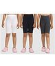 Zion Premium Cotton 4-Way Stretch Knitted Pack of 3 Knee Length Solid Cycling Shorts cum Tights White