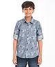Zion Poplin Woven Full Sleeves Floral Printed Shirt - Grey