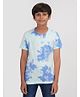 Zion Single Jersey Knit Half Sleeves Tie Dye Tee - Blue