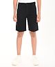 Zion Cotton Woven Solid Cargo Shorts - Black