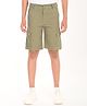 Zion Cotton Woven Solid Cargo Shorts - Olive Green