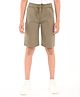Zion Cotton Lycra Woven Solid Bermuda - Olive Green