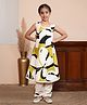 ADORNIA Viscose Rayon Knit Sleeveless Floral Printed Kurti Pant With Hair Band - Multi Colour
