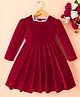 Mark & Mia Full Sleeves Solid Party Dress - Red