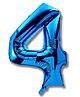 Décor Mantra 32 Inch Number Foil Balloon 4 For birthday Decorations Items-Blue Color-Pack of 1