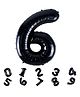 Décor Mantra 32 Inch Number Foil Balloon 6 For birthday Decorations Items-Black Color-Pack of 1