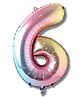 Décor Mantra 32 Inch Number Foil Balloon 6 For birthday Decorations Items-Multishade Color-Pack of 1