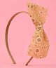 Aye Candy Abstract Foil Printed Bow Applique Detailed Hair Band - Gold