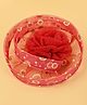 Aye Candy Floral Applique Detailed Shimmered Hair Alligator Clip - Red