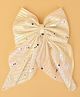 Aye Candy Bow Applique Detailed Mirror Work Embellished Hair Alligator Clip - White