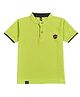 Earth Conscious Cotton Knit Half Sleeves Brand Name Patch Detailed Polo Tee - Apple Green