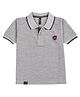 Earth Conscious Cotton Knit Half Sleeves Brand Name Patch Detailed Polo Tee - Grey