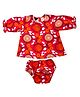 Tito Patito Cotton Rayon Woven Three Fourth Peasant Sleeves Floral Printed Dress With Coordinating Blommer - Multi Colour