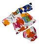 Tito Patito Cotton Blend Woven Three Fourth Sleeves Abstract Printed Dress With Coordinating Bloomer Set - Multi Colour